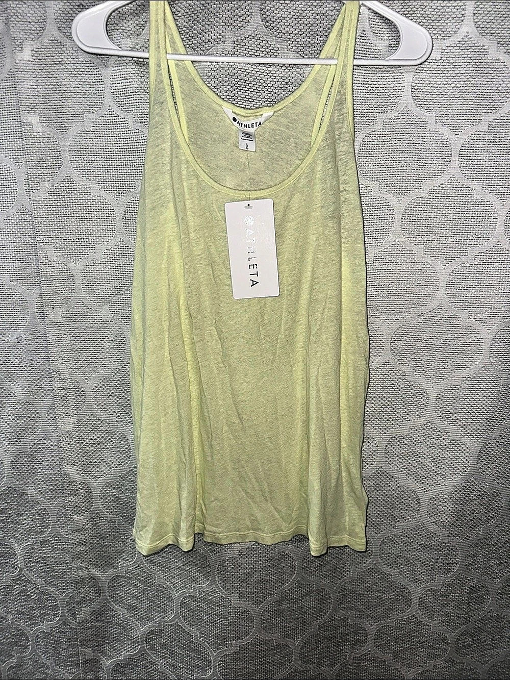 Athleta Getaway Linen Blend Tank yellow Size Large